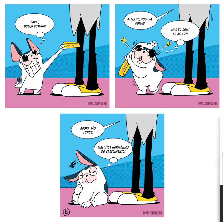 tirinha do alfredo pedindo comida