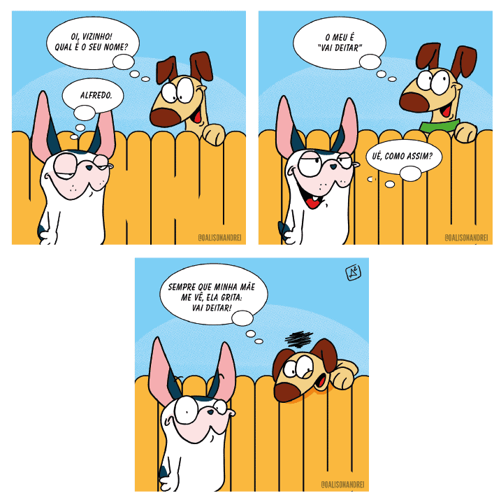 tirinha do alfredo e o vai deitar
