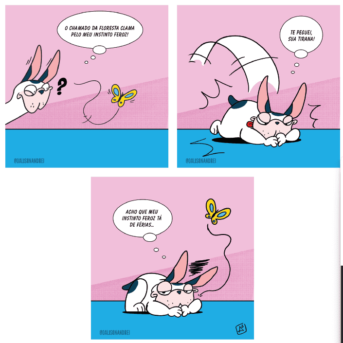 tirinha do alfredo caçando borboleta
